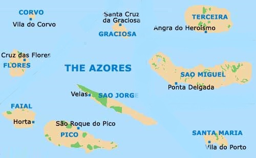 Azores Islas Mapa Islas Azores XFXRTA